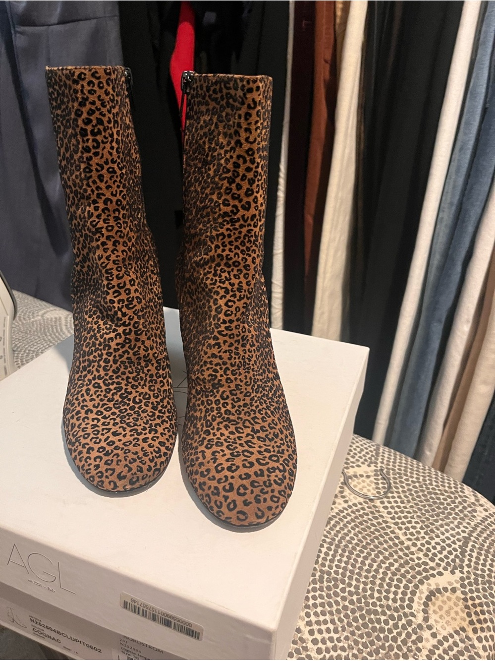 AGL Leopard Print Women's Ankle Boots - Brown